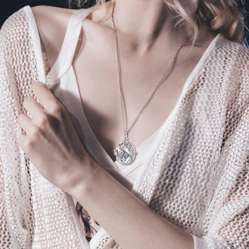 INFUSEU Aromatherapy Necklace Dragonfly Pendant for Women Essential Oil Diffuser Jewelry Large Lava Rock Stone Unique Aroma Perfume Spiritual Gifts for Meditation Yoga - Image 5